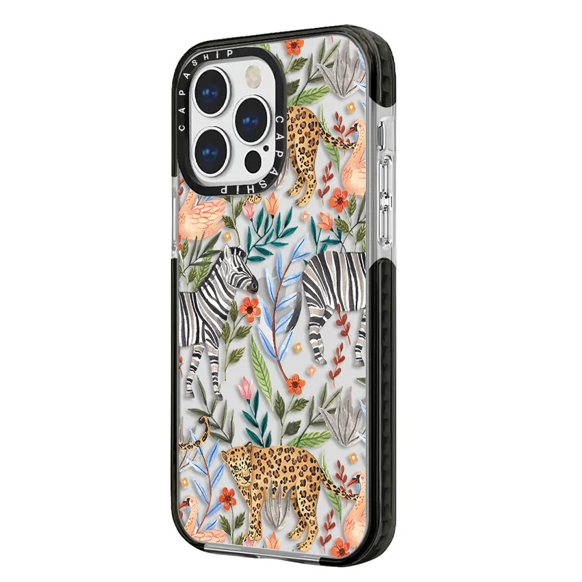 Pink Leopard Money Leopard Zebra Plant Case For iPhone 16 15 14 13 12 11 Pro X XS XR Max 7 8 Plus Soft TPU Shockproof Back Cover