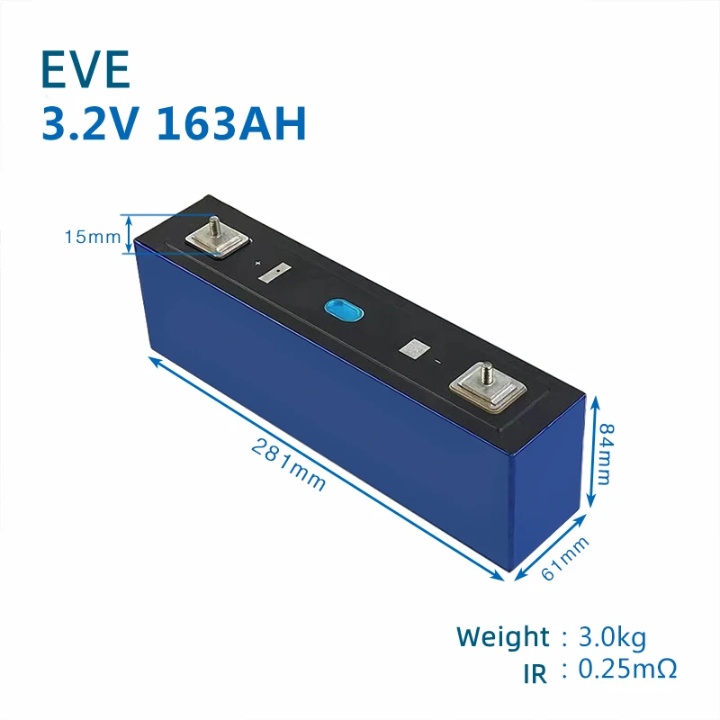 

EVE 4pcs LiFePO4 3.2V 163AH Brand New Price advantaged LiFePO4 Lithium ion Rechargeable Battery for Solar panel Storage System