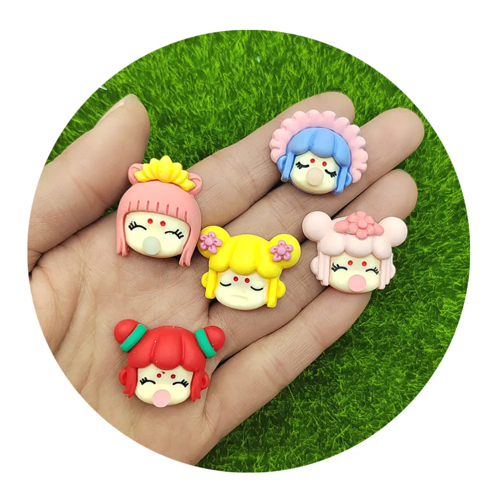 

Kawaii Resin Girl Blowing Flat Back Resin Cabochon Embellishments For Scrapbooking Diy Hair Phone Accessories