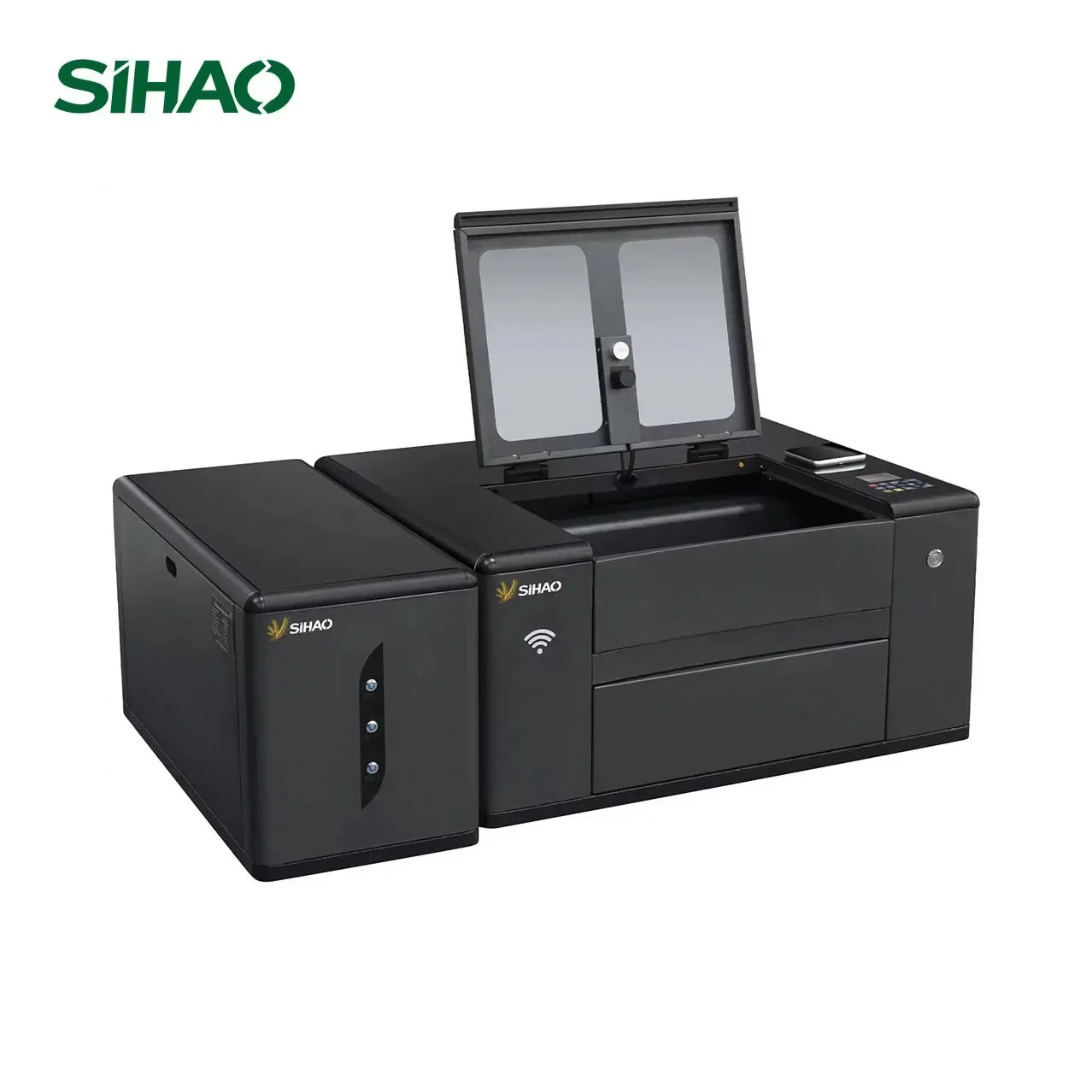 

SIHAO3020G 3D RF 30 Вт/40 Вт лазерный гравер с 4-осевым автофокусом 300x200 мм и управлением Wi-Fi - 220 В для гравировки и фрезерования металлов/дерева