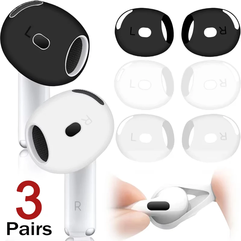 1-3 Pairs Anti-Slip Ear Cover Eartips For Apple Air Pods 4 Replacement Earbuds Cover Thin Earphones Case Cover Protective Sleeve