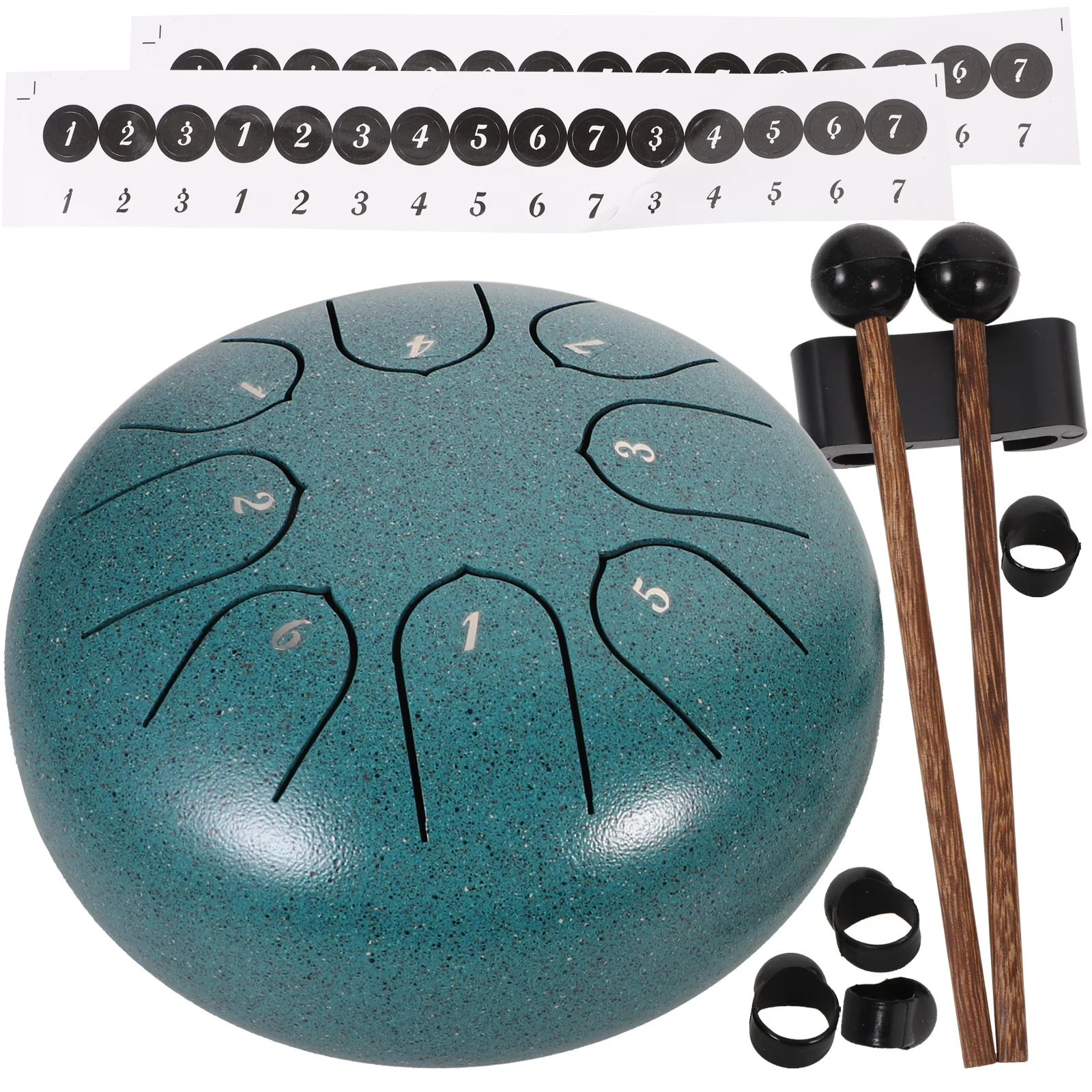 1セット 6インチ ロータスドラム 8音 スチールタングパーカッション楽器 音楽教育に最適 ハンドパンドラム