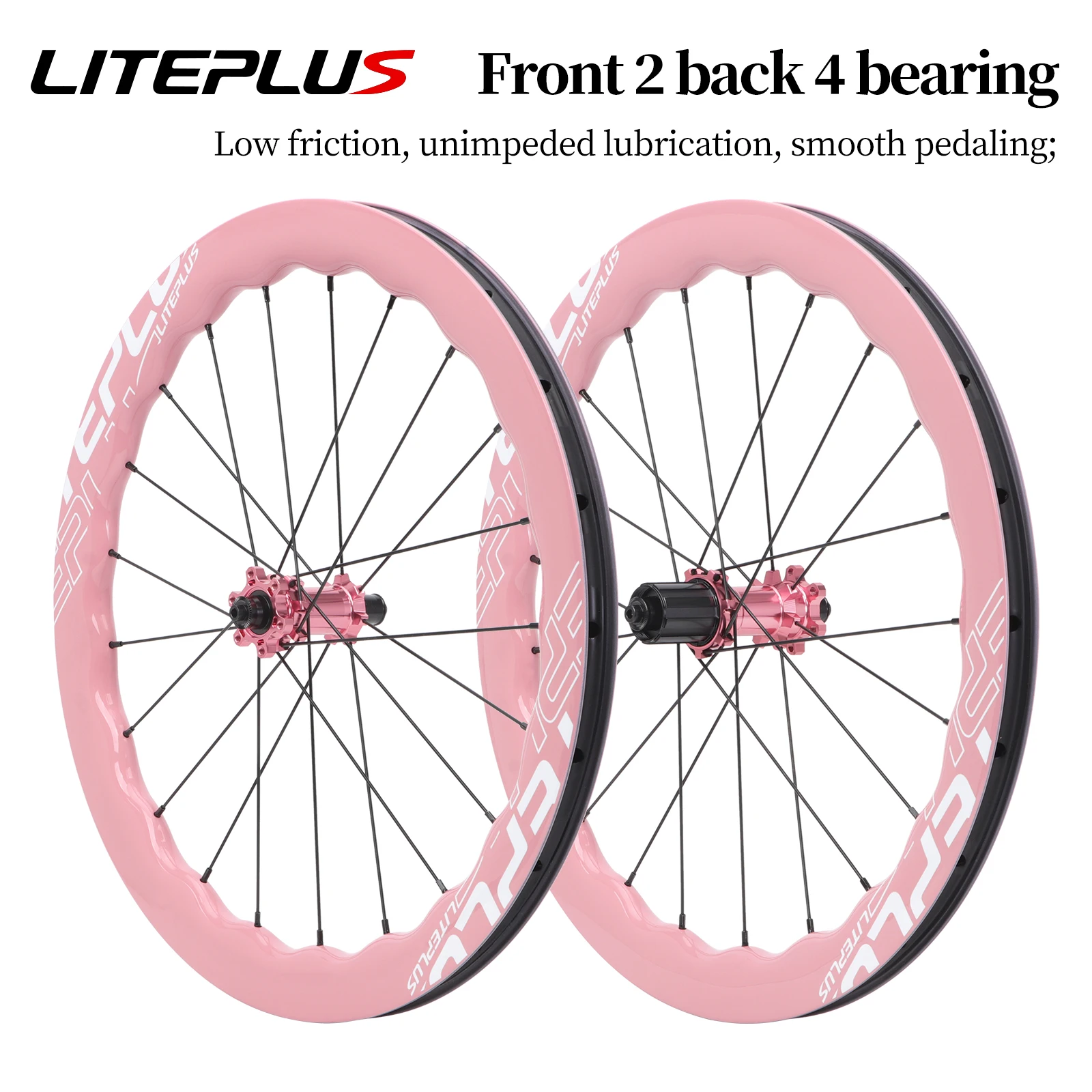 20er 451 Wave Carbon Wheelset  - Folding Bike Optimized, 7-11S-SQuick  37-42mm depth  Road Cycling Aero Carbon Fiber Wheelset
