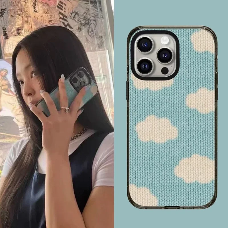 

Cloud 2.0 Acrylic Black Border iPhone 11 12 13 14 15 Pro Max Protective Mobile Phone Case Cover Shell