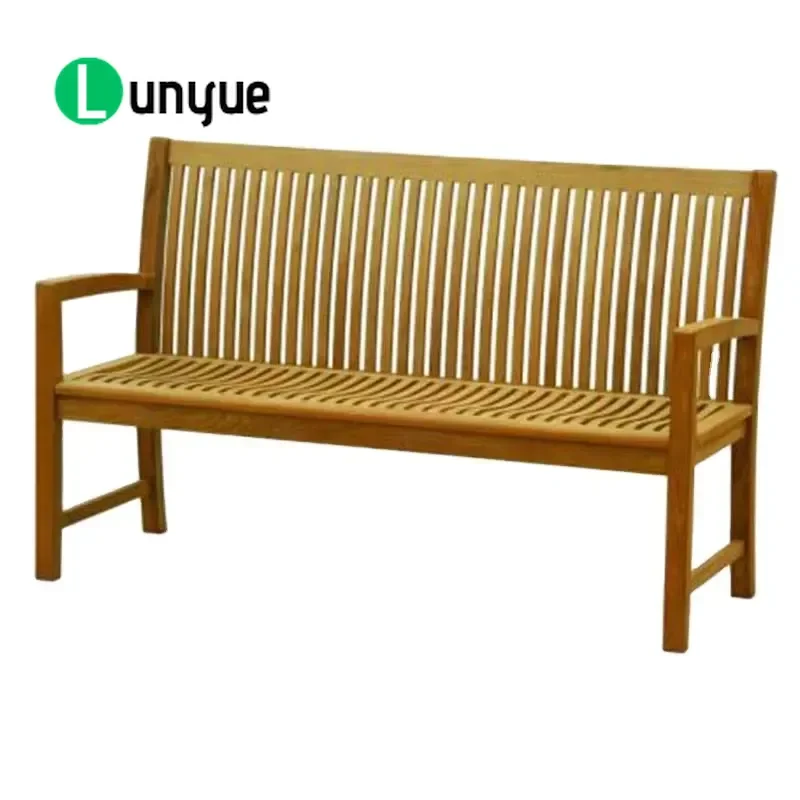 Outdoor Teak Bench Solid Wood Patio Furniture Durable Garden Park Seating Weather Resistant Natural Finish for Backyard Deck