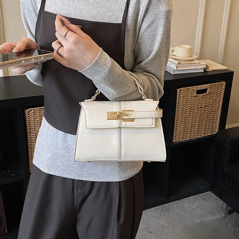 

Брендовая роскошная сумка с замком, женская ретро-модная сумка через плечо, квадратная сумка с короткой ручкой, сумка-шоппер с клапаном, модная сумка через плечо.