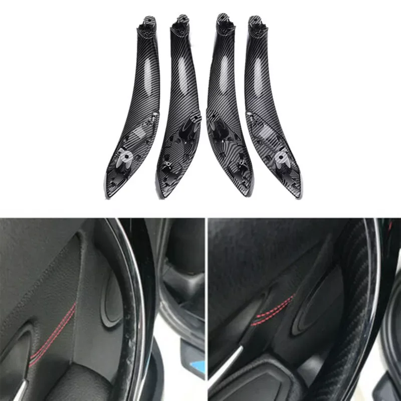 Car Interior Door Pull Handle For BMW F30 F80 F31 F32 F33 F35 F82 F83 2012-2017 Inside Handles Cover Trim Carbon Fiber Look