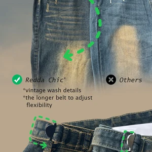 Reddachıc boyutu büyük yeşil yıkama, erkek varil baggy kot pantolon y2k retro fit bel rahat pantolon gevşek büyük boy patenci hip hop streetwear sıska kot pantolonların en büyük satışlarından 12'si yeşil erkekler no. 2