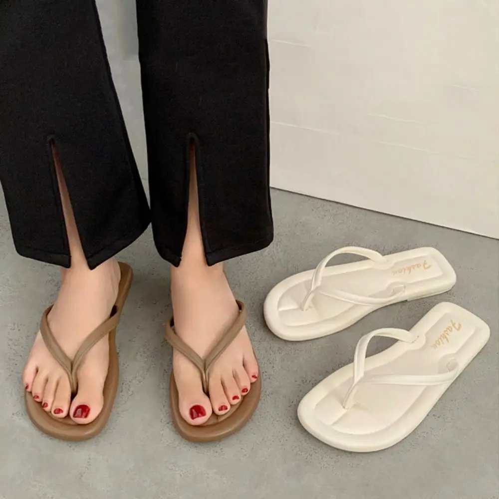 شباشب نسائية يومية مضادة للانزلاق من مادة PVC نعل ناعم للشاطئ شباشب للشاطئ أحذية غير رسمية صنادل صيفية للفتيات #4