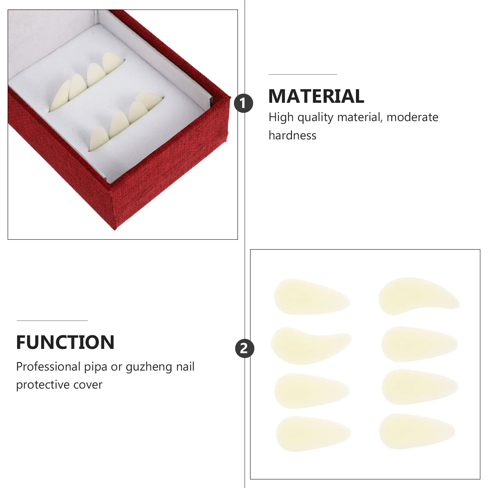 

Guzheng Nails Accessories Wrist Practice Tools Pipa Covers White Supplies Child