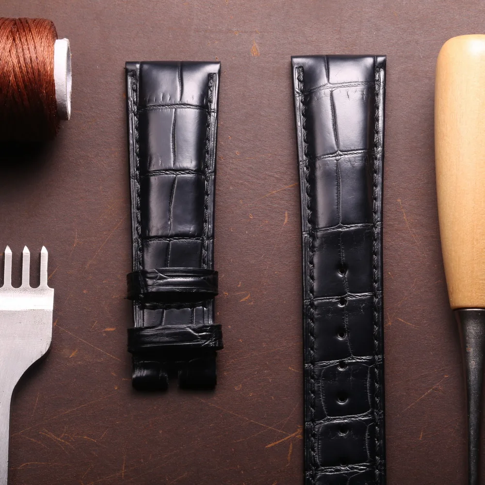 Alligator Leather Watch Bands For OMEGA Wrist Straps HandMade Crocodile Bracelet Replacement 19mm 20mm 21mm