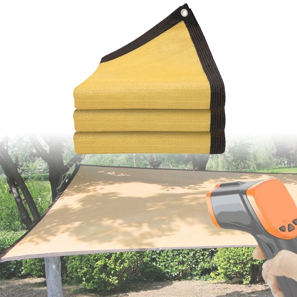 Sunshade Sail Polyester Encrypted Sunscreen Net Thickened UV Block Awning Shelter For Outdoor Patios Gardens 2x3M/ 2x4M