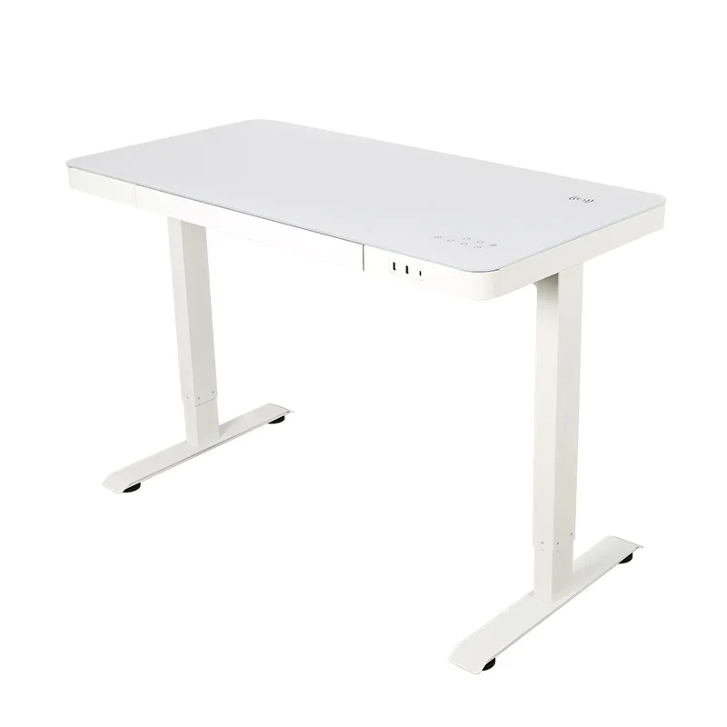 Standing Desk with Tempered Glass Top 45*23 Inches Modern Height Adjustable Desk Adjustable Ergonomic Desk