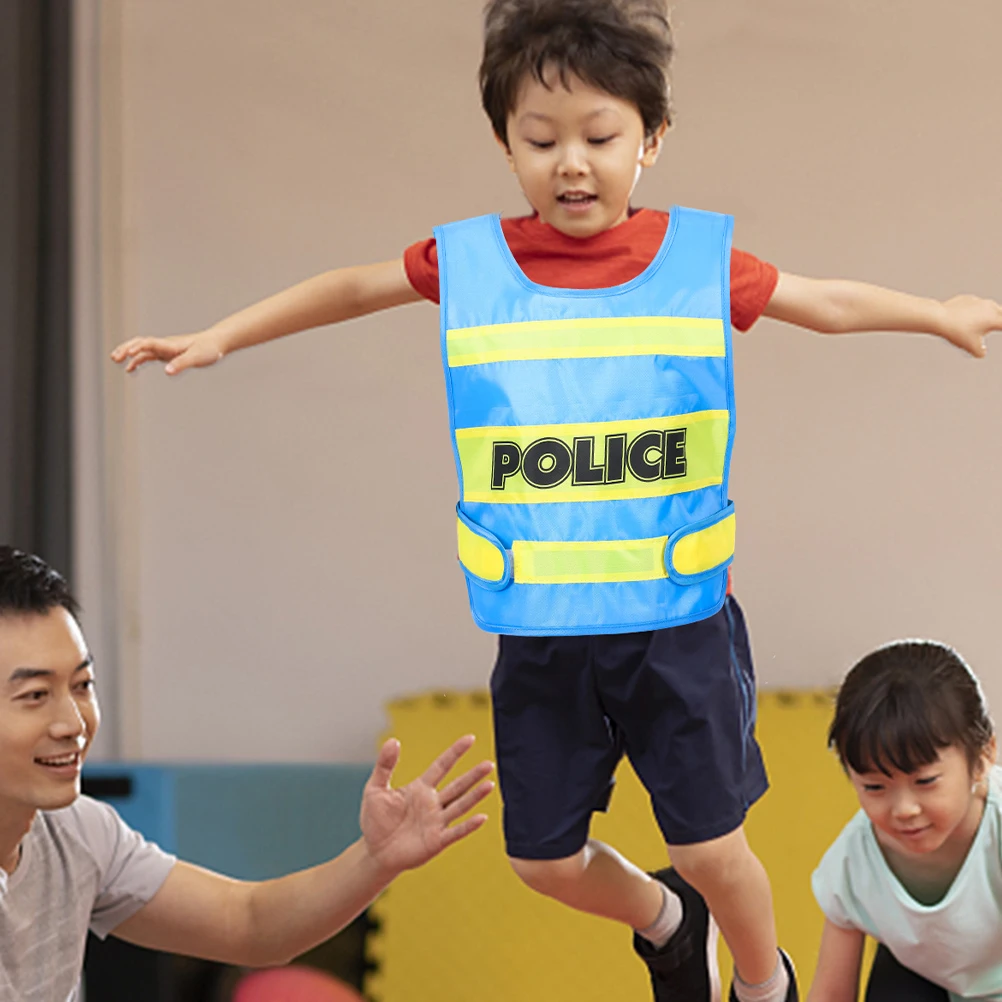 

3pcs Police Costume : Comfortable Officer Vest With Realistic Details For Halloween Birthday Party Cosplay Playwear