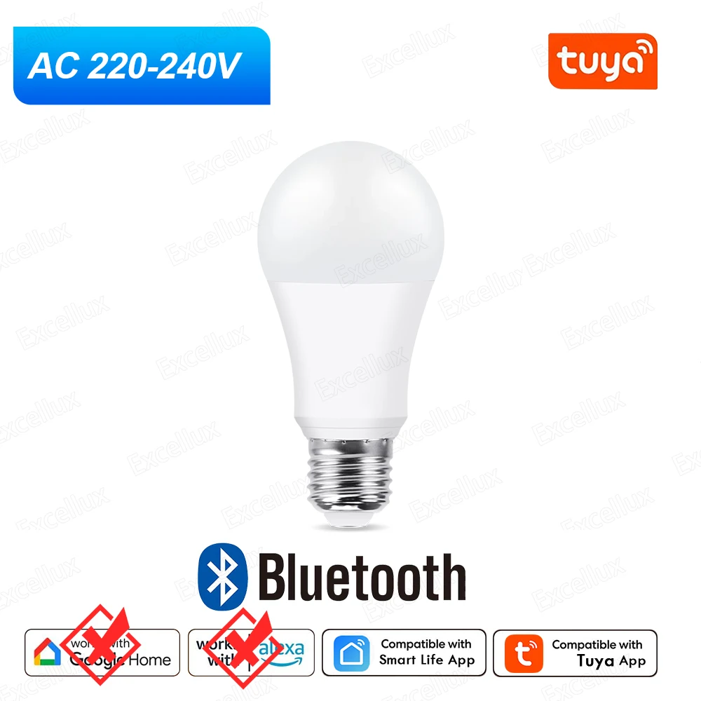 Tuya E27 LED-lamp App-besturing Bluetooth/WiFi LED-lampen 15W RGB CW WW Slimme lamp Werkt met Amazon Alexa Google Assistent