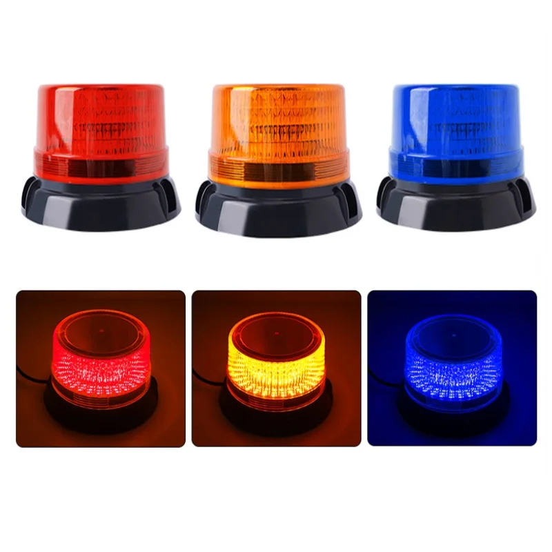 LED Strobe Beacon Warning Light Magnetic Installation Waterproof Emergency Flashing Signal Lamp for Car Truck School Bus