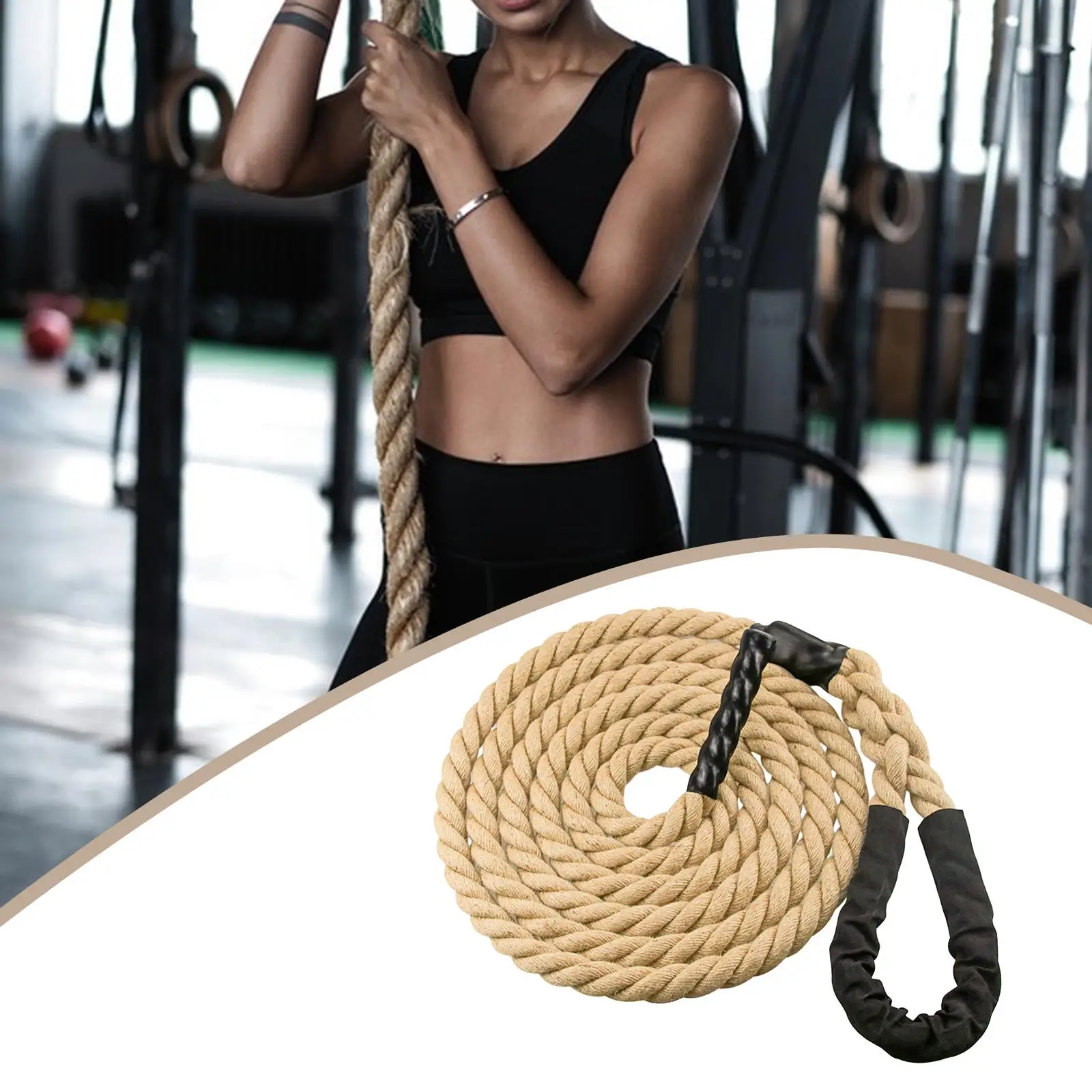 Professional Gym Climbing Rope 1.5'' Diameter Heavy Jute Fitness Workout Rope for Indoor And Outdoor Exercise Sports