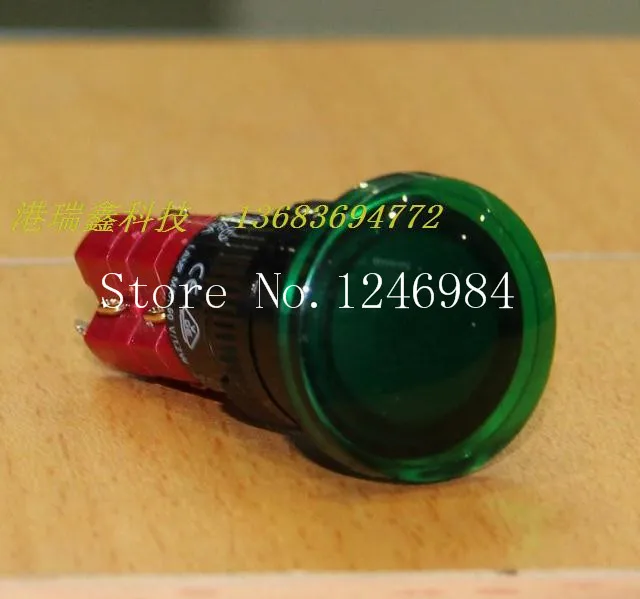 [SA]M16 no lock reset button switch DECA Taiwan Progressive Alliance dual circular green mushroom head D16LMR3-2AB--10pcs/lot