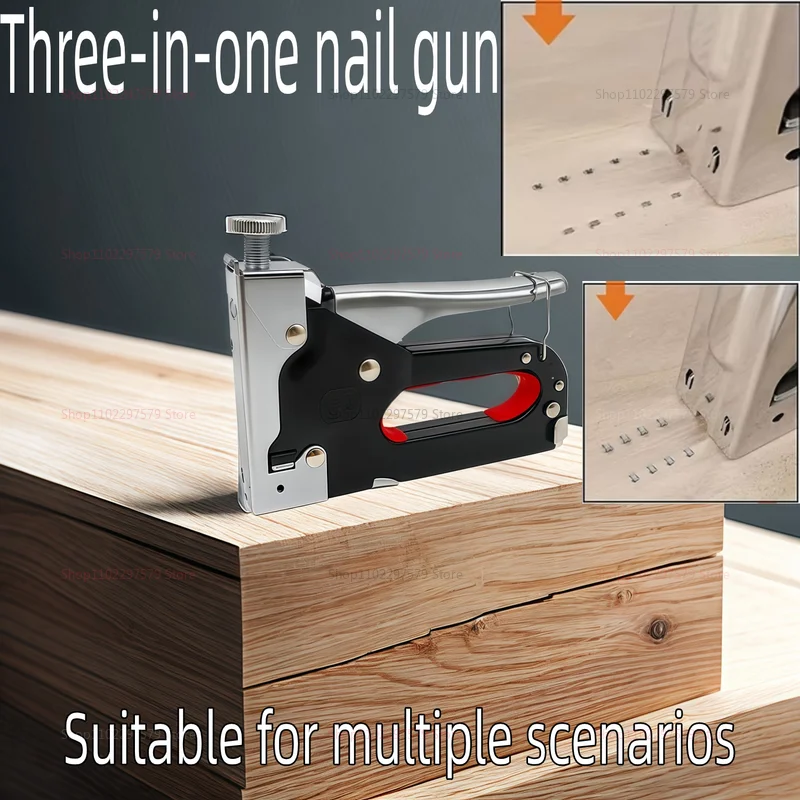 Heavy Duty3-in-1Multifunctional Staple Gun Nail Gun for UpholsteryCarpentryFixing Materials Includes 600 Staples HeavyDuty Tools