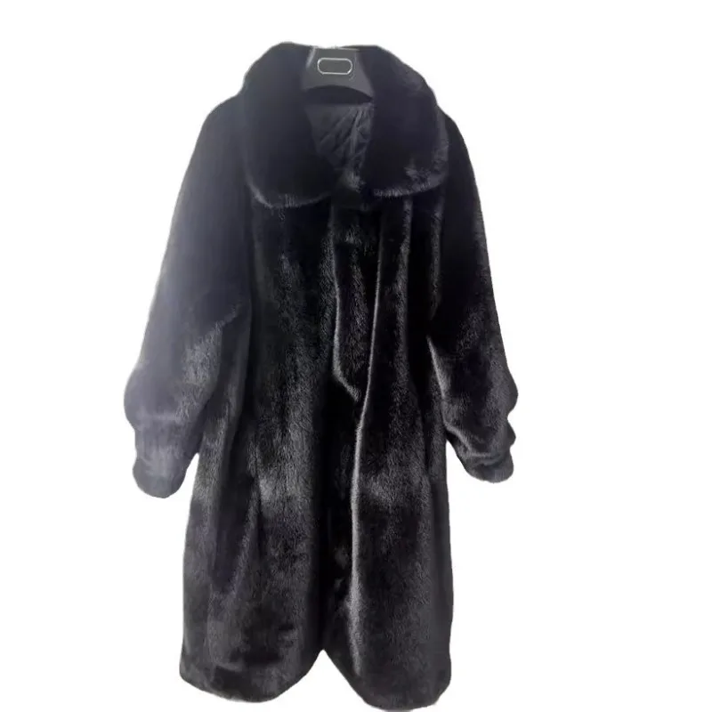 Long plush coat cross-border Europe, America, autumn and winter artificial fur 2024 new imitation fur fur coat women's clothing