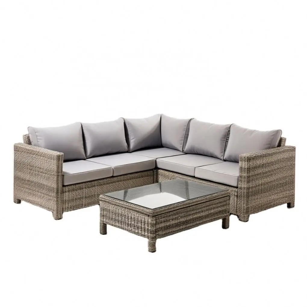 

Advanced Customized Rattan Corner Sofa L Shaped Garden Leisure Sofa Sets