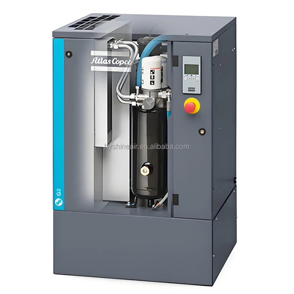 Atlas-Copco G2 FM FF TM Oil-injected Screw Air Compressor 2.2kW 400V 50Hz 8bar 10bar 9.53cfm 0.27m³/min 9.18cfm 0.26m³/min Motor