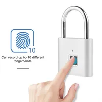 Electronic Semiconductor Fingerprint Lock Smart Door Lock Rechargeable Security Padlock for Dormitory Home