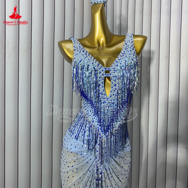 Esame laureato di danza latina femminile, personalizzazione dell'attrezzatura per spettacoli e competizioni Jive Salsa Samba Chacha Rumba Dress