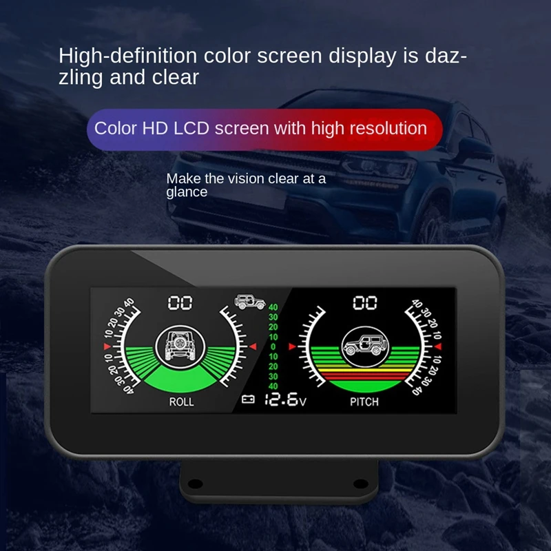 GPS Smart Inclinometer Car Digital Display Tilt Pitch Angle Inclinometro Auto HUD Intelligent Slope Meter