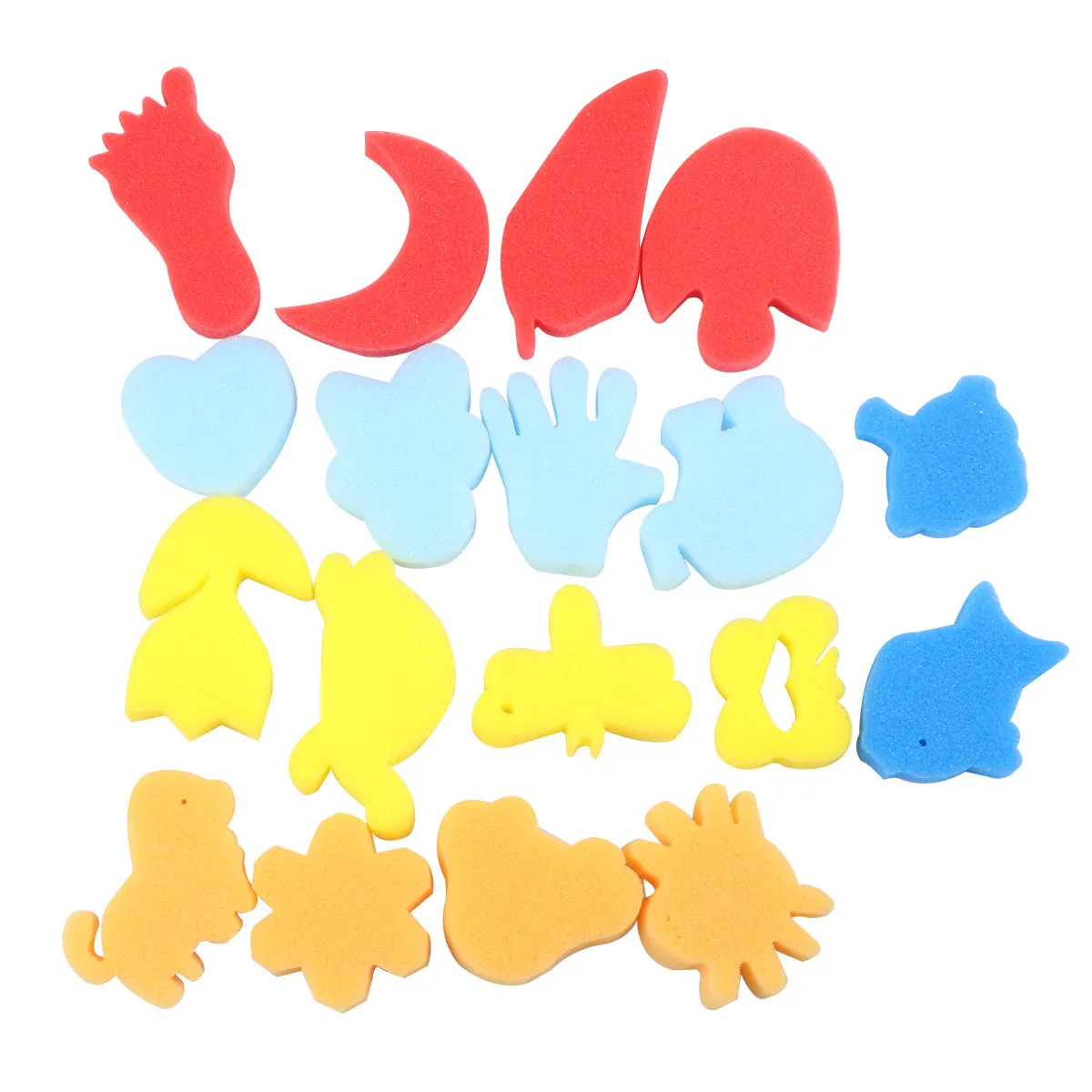 48Pcs 's Art Painting Sponge Brush Set Small Size Non-Toxic for Graffiti DIY Drawing Colorful Pattern Creative Tool