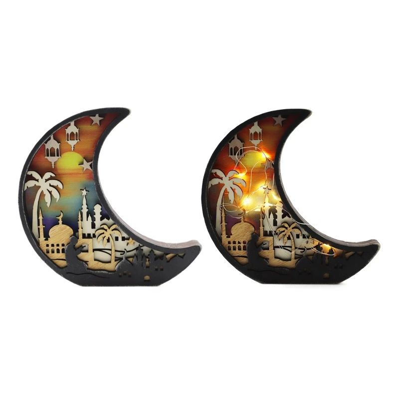 2024 New Quran Table Art Moon Table Ornament DIY Mural Ornaments Living Room Bedroom Islamic Bookshelf Exquisite Centerpieces