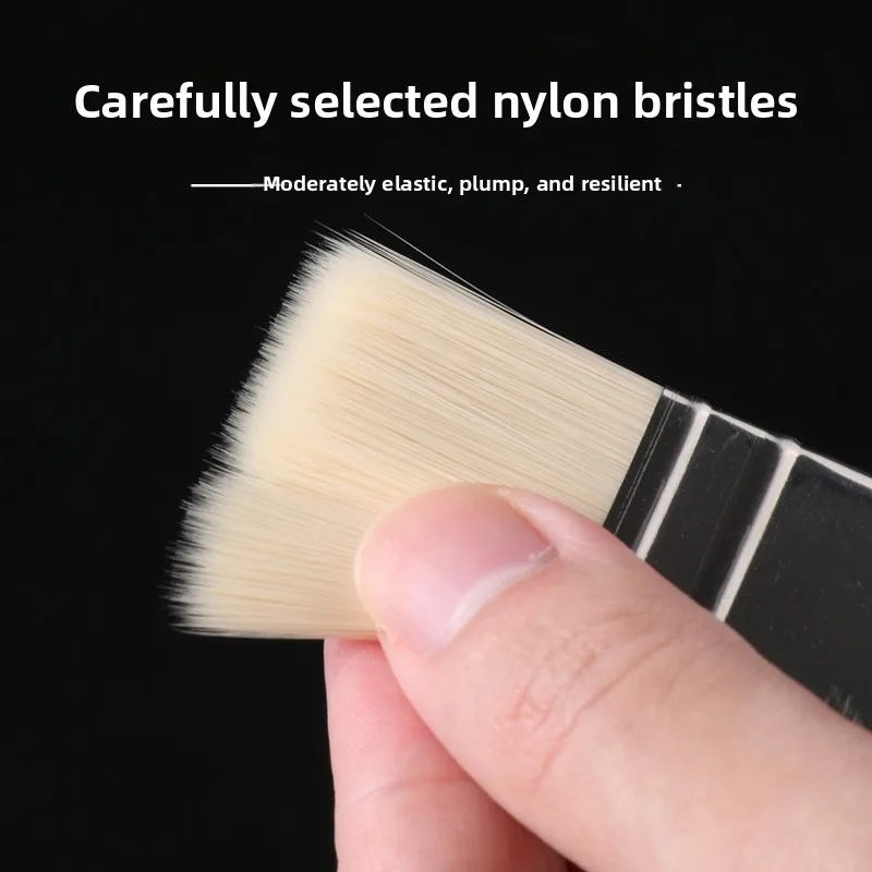 Nylon Flat Square Paint Brushes 3 Sizes, Multipurpose Painting Brush for Watercolor Acrylic Oil Wall Art, Student Art Supplies