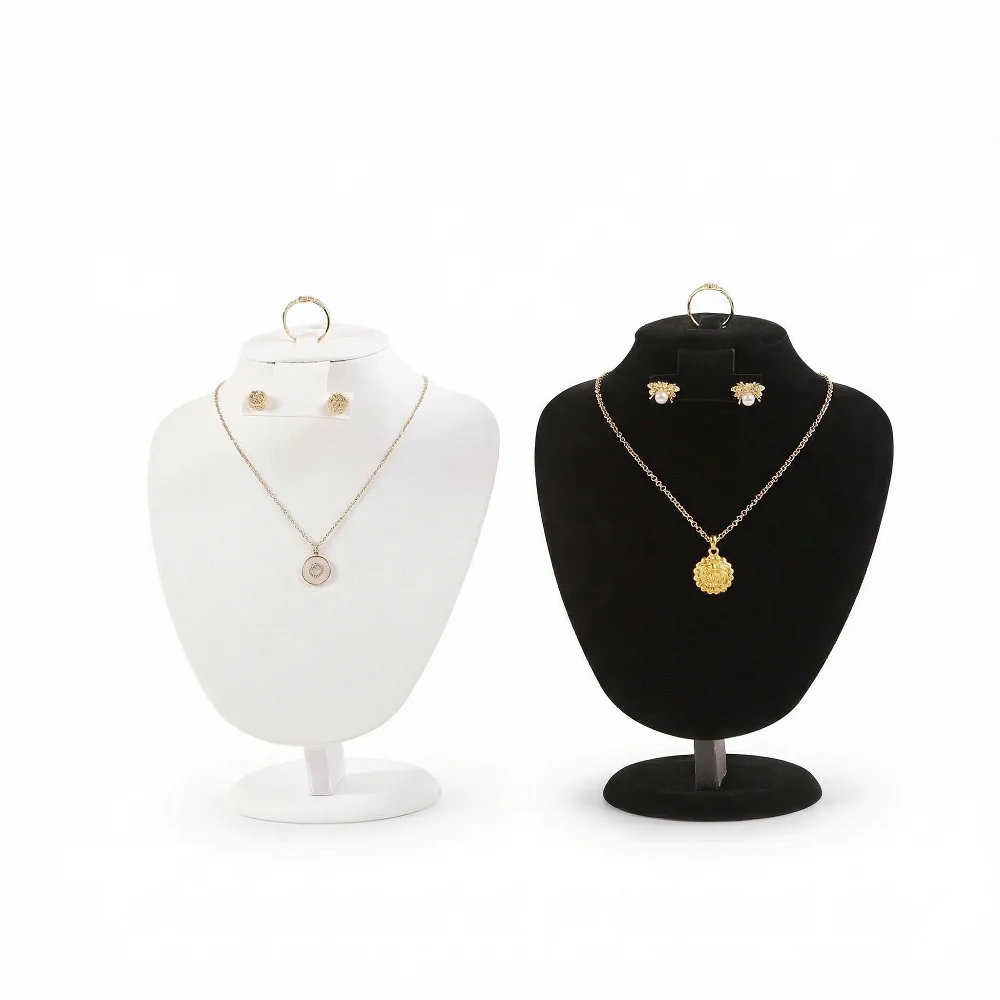 1 Pcs Jewelry Display Mannequin Chain Organizer 3D Velvet Necklace Display Model Pendant Bust Show Stand for Lady Showcase