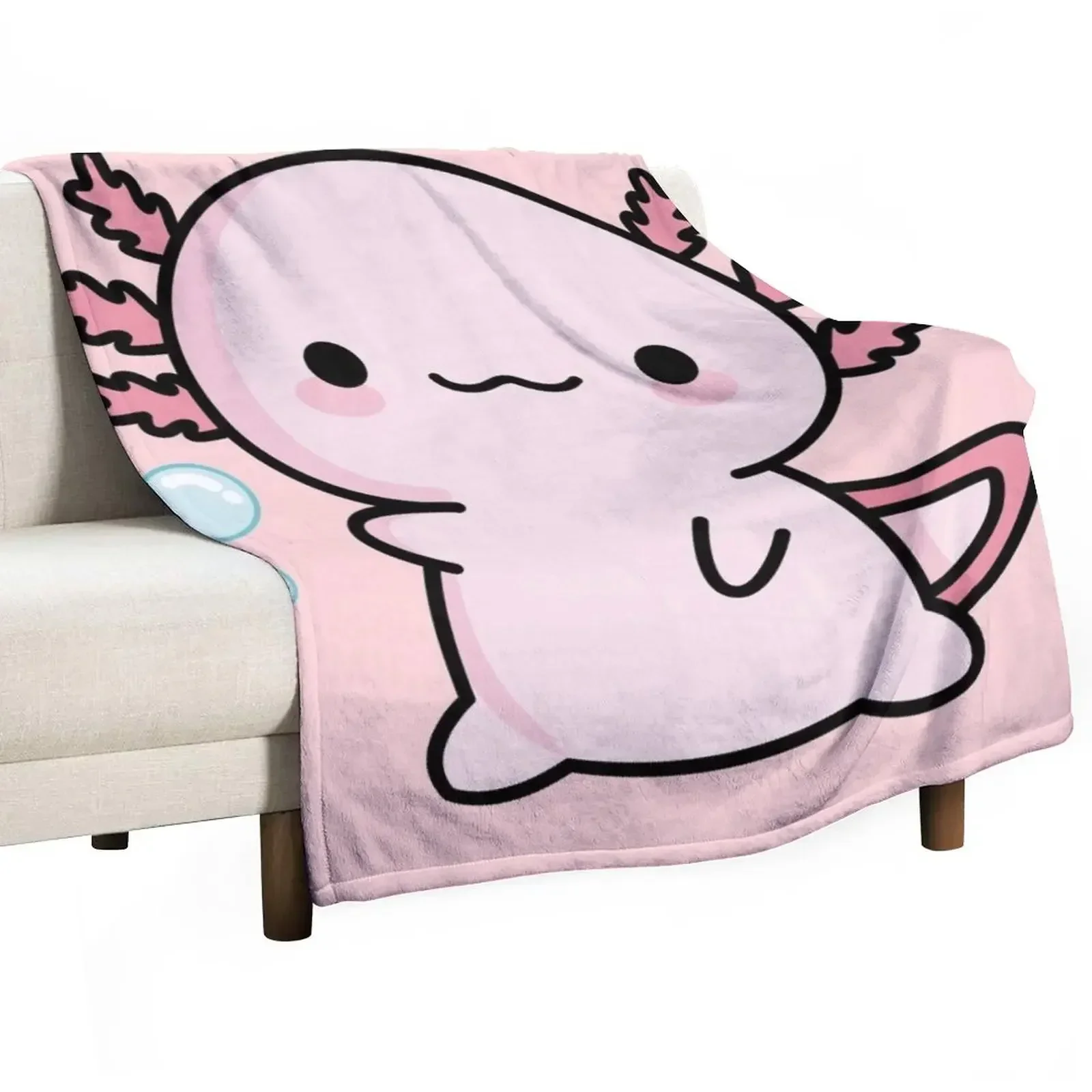 

Cute Axolotl Salute Throw Blanket Vintage Bed Fashionable decorative Blankets