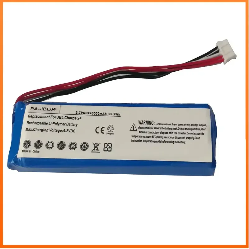 3.7V 6000mAh PA-JBL04 Lithium ion Battery for JBL Charge 2+Bluetooth Speaker Compatible GSP1029102 Rechargeable Batteries