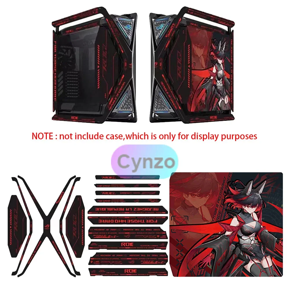 

Замшевые наклейки EVA RO DIY для корпуса ROG GR701 HYPERION, декоративная наклейка на рамку шасси, защитная пленка на задней панели, комплект из 16 шт.