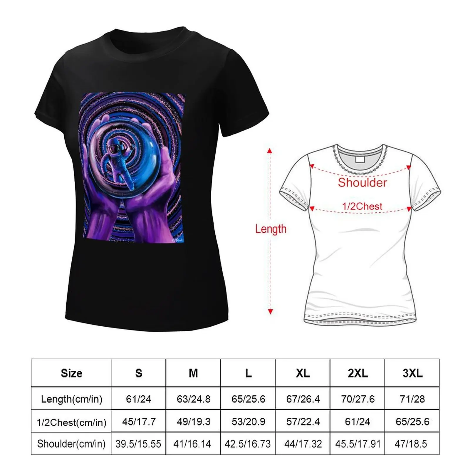 Camiseta de espacio Personal para mujer, ropa femenina, tops de talla grande, camisetas gráficas, camisetas para mujer