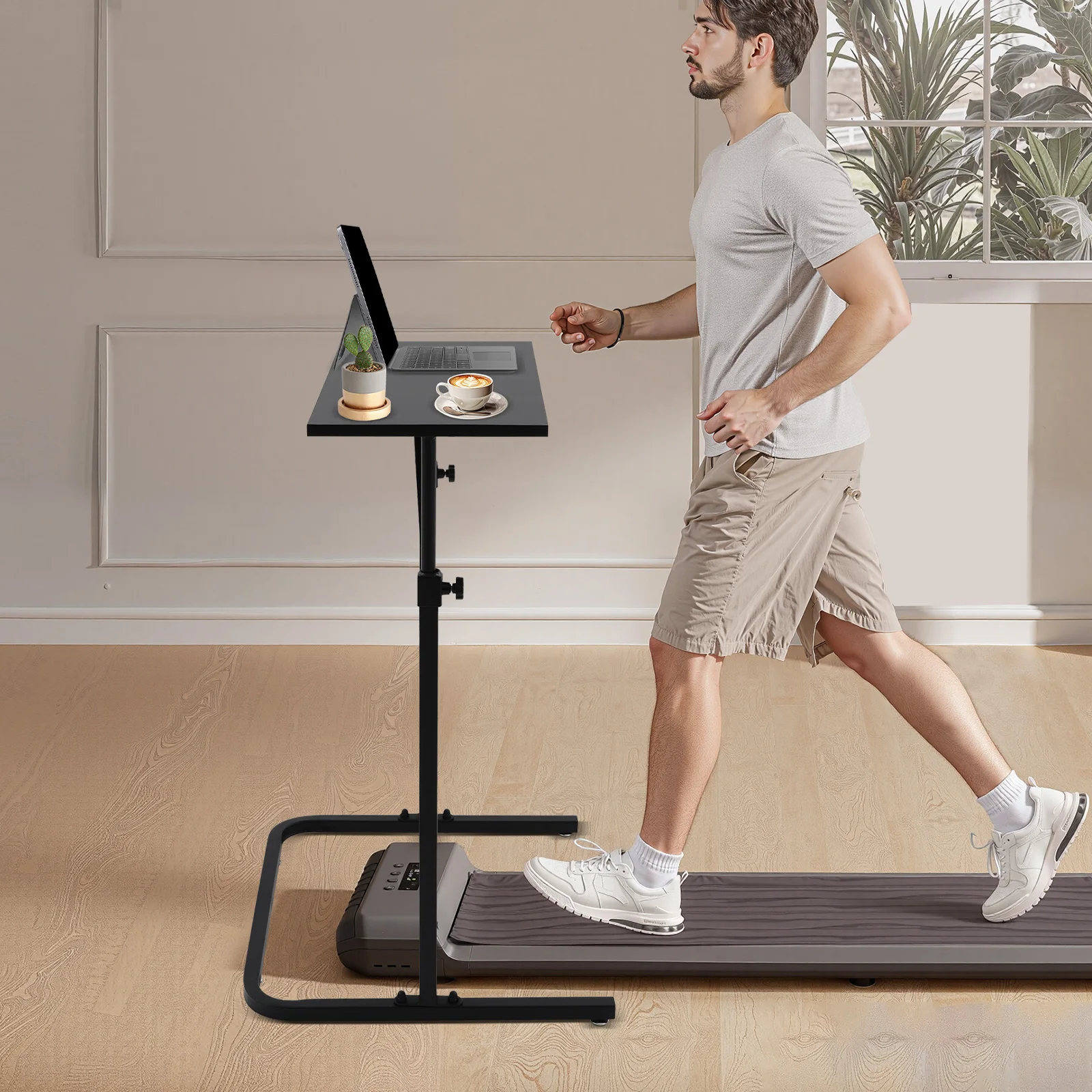 Tavolo da allenamento regolabile in altezza Scrivania da allenamento per bici da interno 34,6-47,2 pollici Scrivania stand-up per casa/palestra