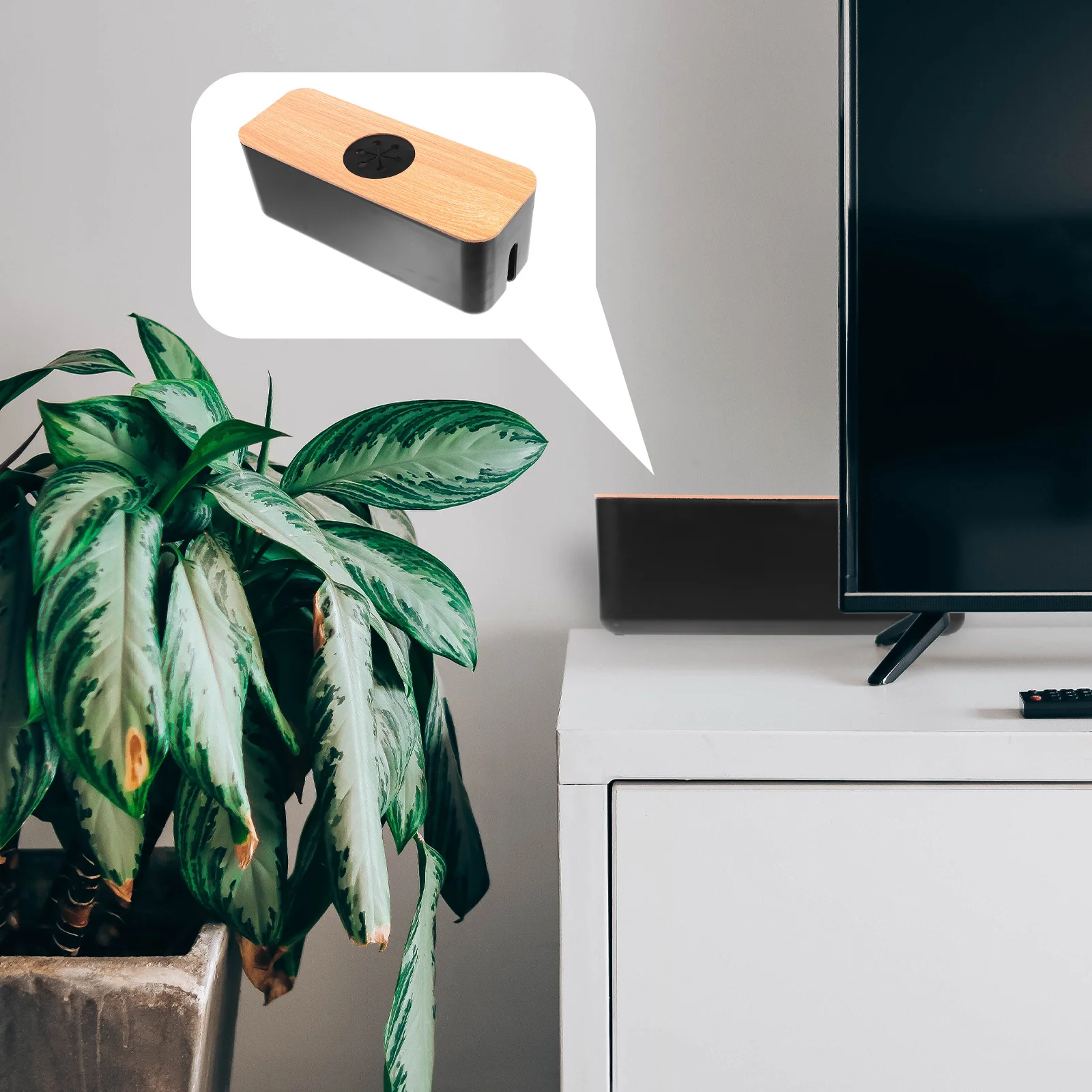 

1Pcs Cable Storage Box Round Hole Power Line Organizer Durable Charging Cable Case for Home Office Workspace Power Line Box