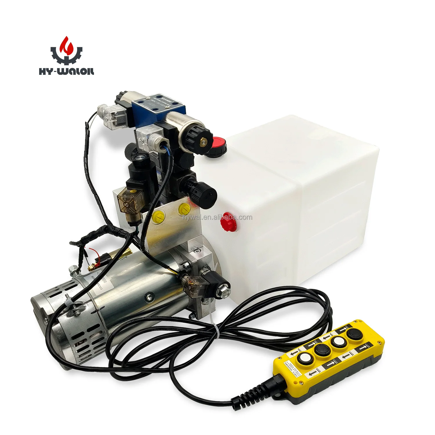 

Trailer Car Lifting 4 Way 16L Double Acting 12V DC 5.8cc/r 3C6 Solenoid Electric Hydraulic Pump Power Unit with Plastic Tank
