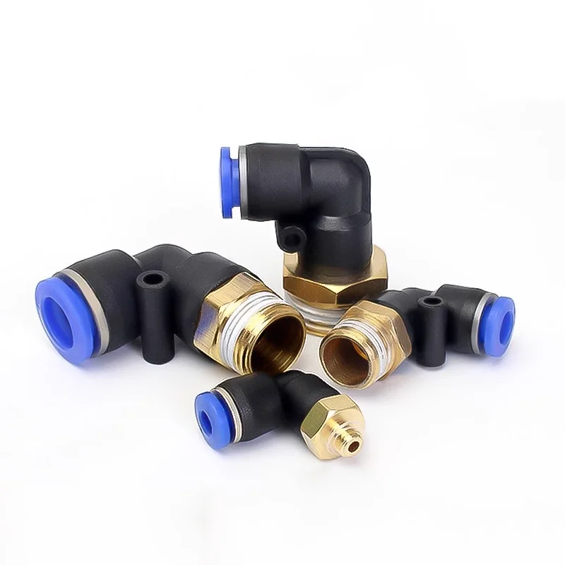 5PCS 4mm 6mm 8mm 10mm 12mm x M6 M8 M10 M12 M14 M16 M18 Metric Male Thread Elbow One Touch Air Pneumatic Quick Pipe Fitting