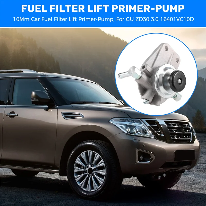 AY03-1 Stück schwarzes Metall 10 mm Auto-Kraftstofffilter-Lift-Primerpumpe, für Nissan Patrol GU ZD30 3.0 16401VC10D