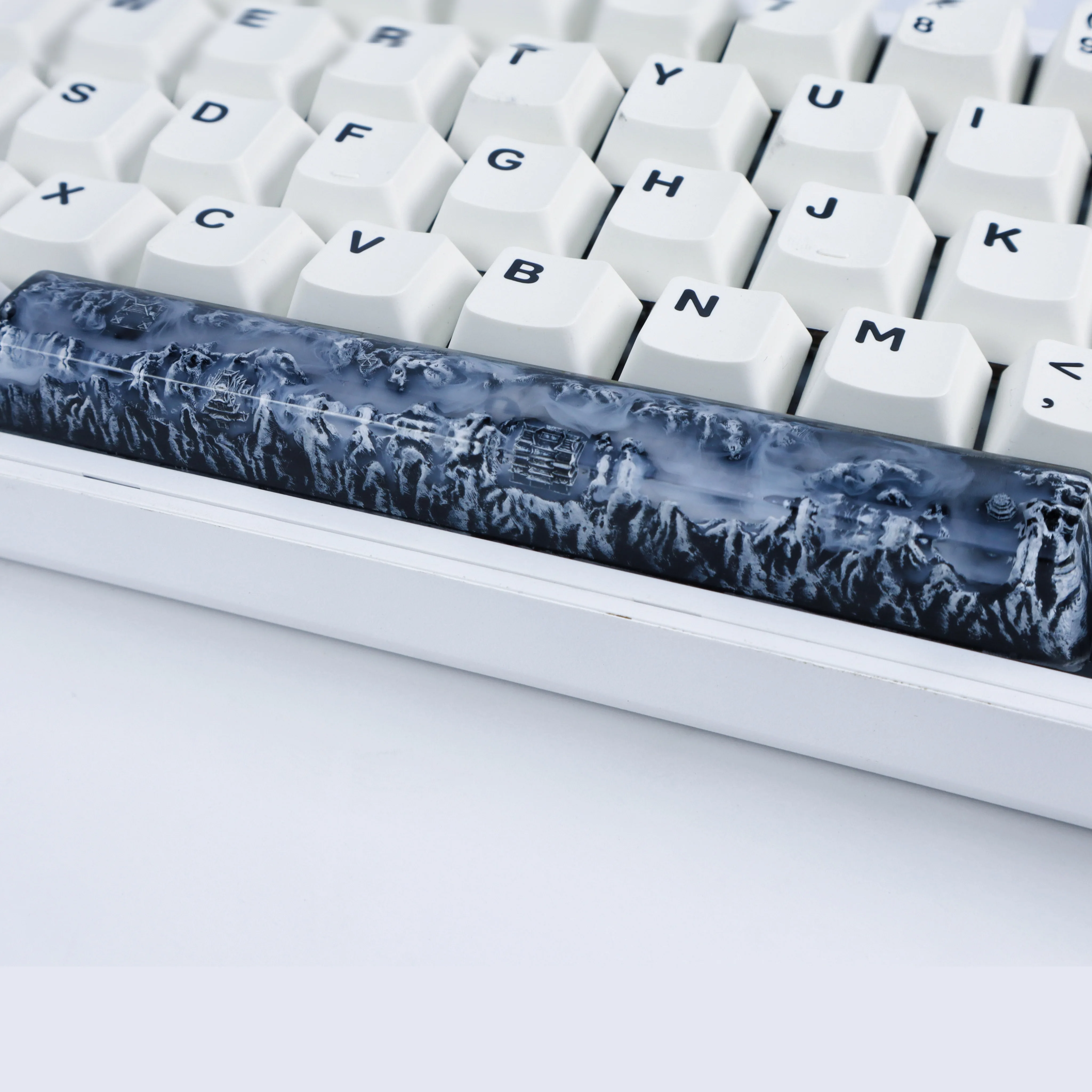 1Pcs High Quality resin DIY backlit landscape Landscape Ink space bar key 6.25U cross axis mechanical keyboard keycaps