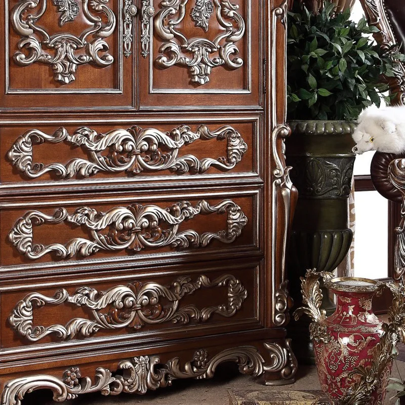Storage cabinet European carved chest furniture