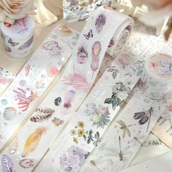 Vintage Federn Blumen Vogel Masking Washi Band Retro Ins Dekorative Klebstoff Material Aufkleber Label Scrapbooking
