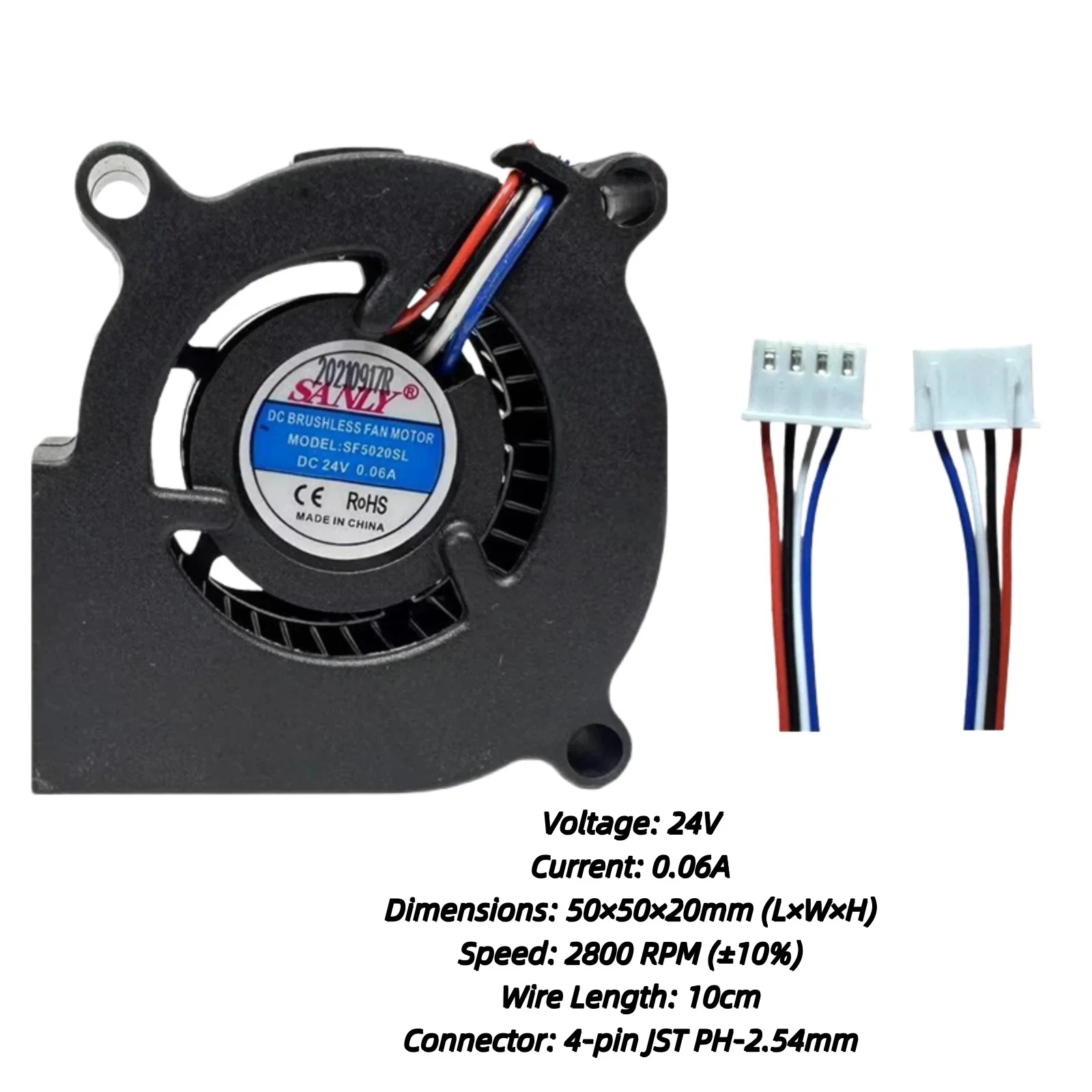 for SANLY SF5020SM SF5020SL F5020 50mm Centrifugal 24V/12V | Whisper Quiet Turbo Fan for Air Purifier, Humidifier, CNC Cooling