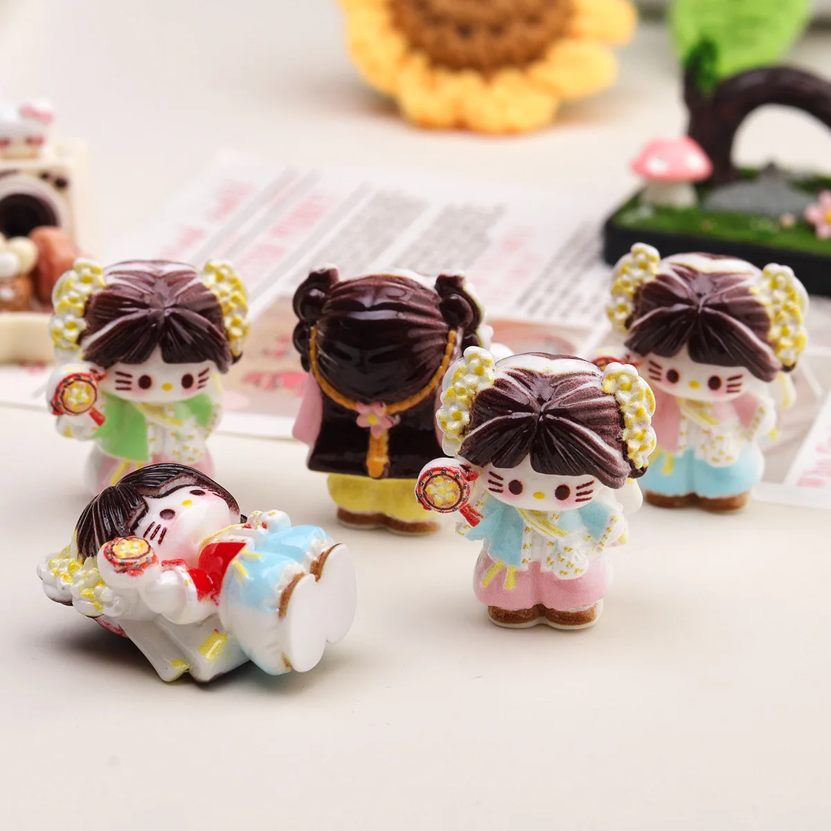 قطعتان من إكسسوارات الراتنج الكرتونية ثلاثية الأبعاد من Miniso، علبة غير المرغوب فيها ذاتية الصنع، مستلزمات الحرف اليدوية المصغرة