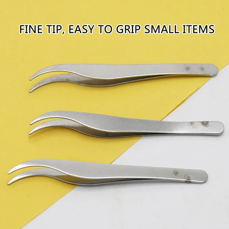 Professional Slant Tip Fine Point Tweezers for Accurate Personals Grooming Technicians Beauticians, Stainless Steel 517A