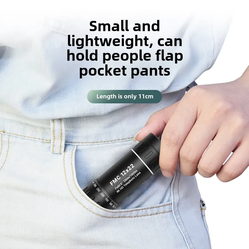 12x22 HD أحادي تلسكوب صغير محمول الهاتف المحمول تلسكوب مع حامل التخييم في الهواء الطلق الصيد مراقبة الطيور التلسكوبات