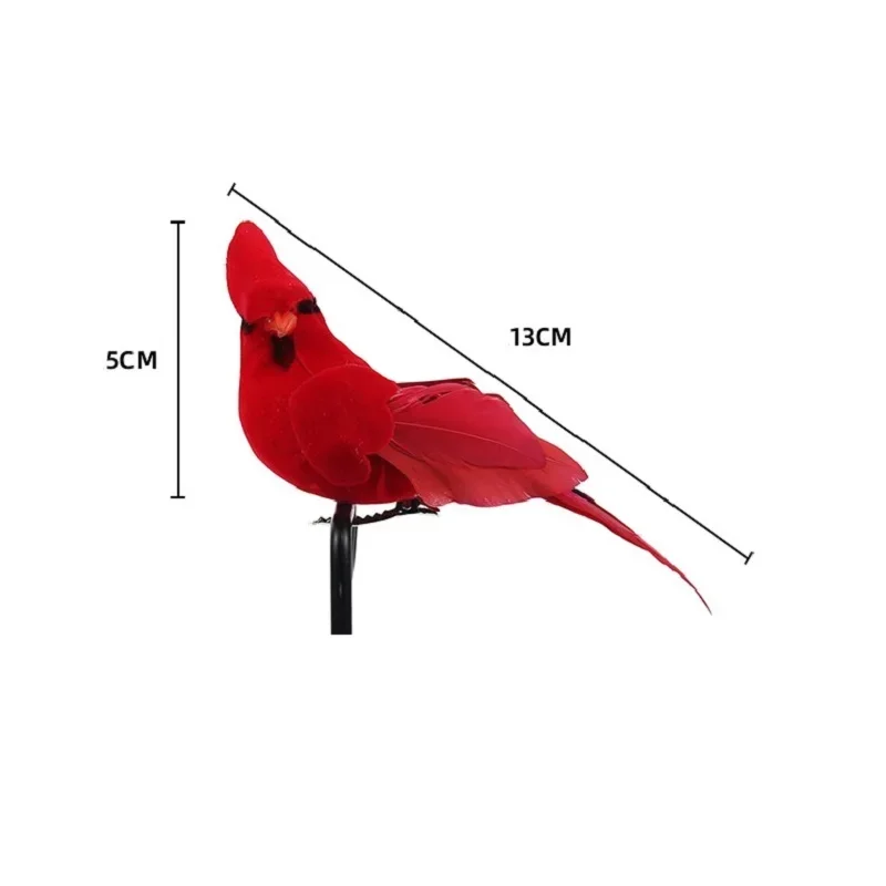 กํามะหยี่สีแดงโฟม Feather Bird เทียมประดิษฐ์ Cardinal นกรุ่นบ้านสวนงานแต่งงานเครื่องประดับตกแต่ง DIY Party